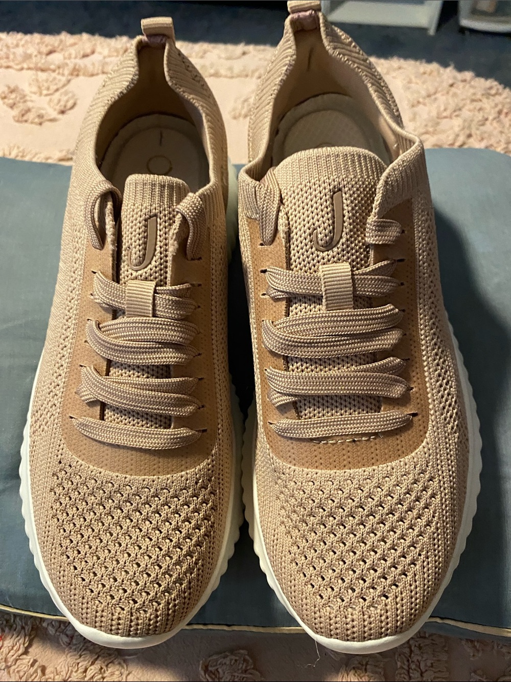 Journee Collection Knit Slip-On Sneakers in Taupe
